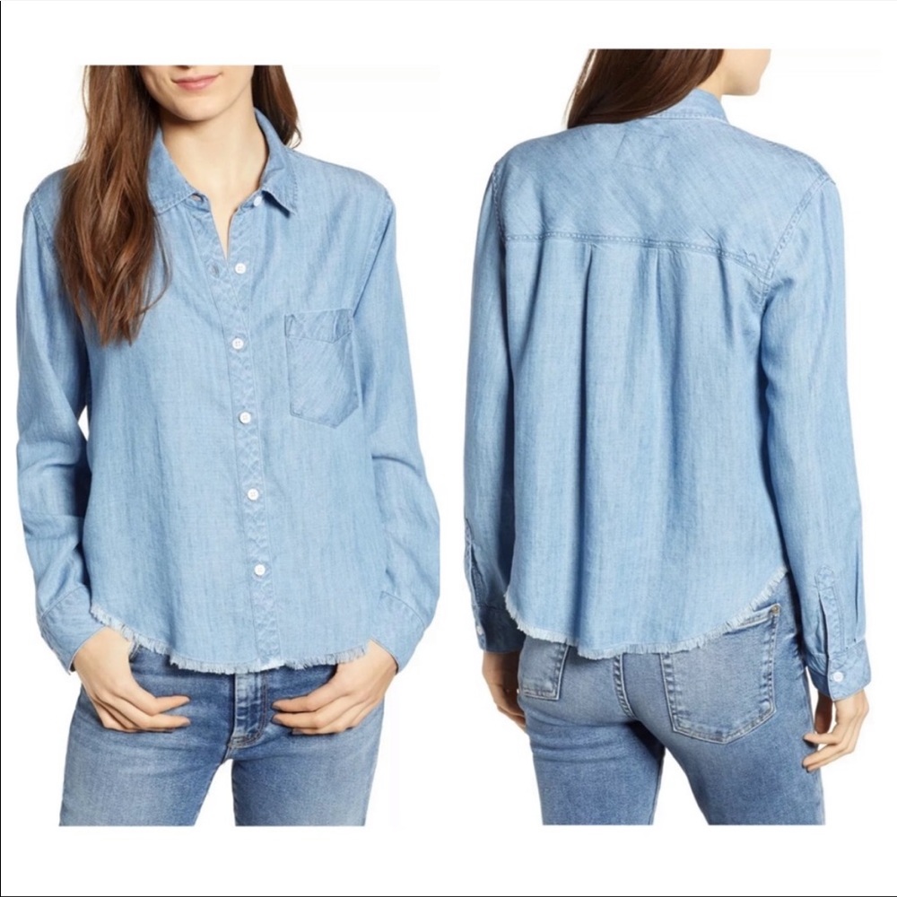 Rails Dana Raw Hem Chambray Shirt - image 4